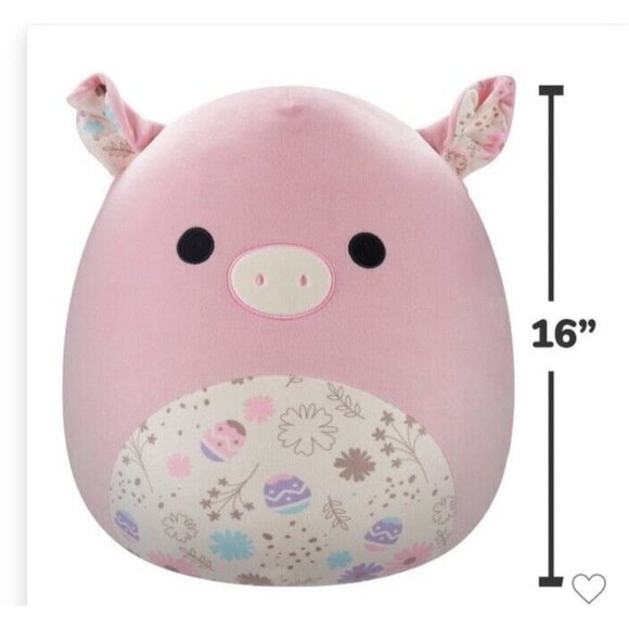 Squishmallows 16" Peter Pink Pig With Easter Print Belly Large Plush